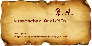 Nussbacher Adrián névjegykártya